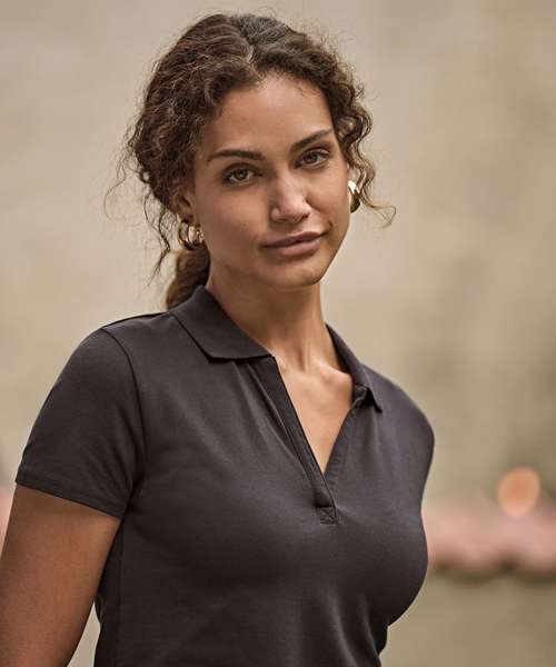 Women’s luxury stretch v-neck polo (1409)